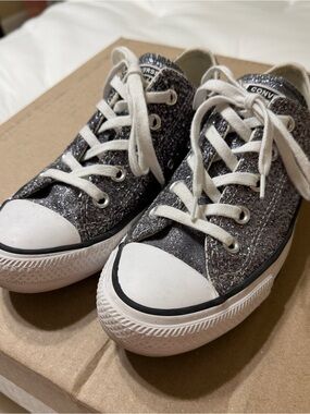 Converse Chuck Taylor All Star Low Top Sneakers in Sparkle Gray size 6
